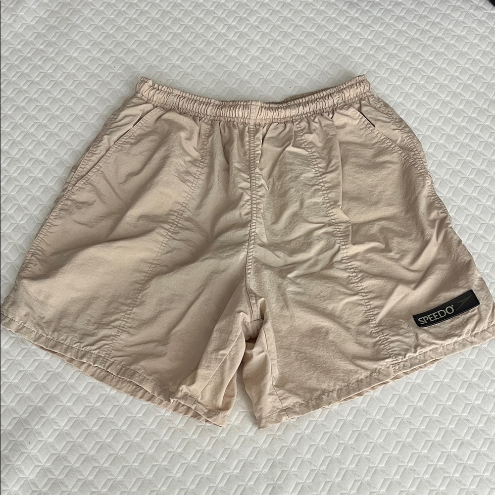 Vintage Speedo Men's Beige Sport Systems Shorts